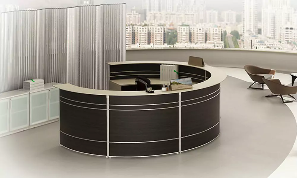 Reception Desk with Geometric Inspiration